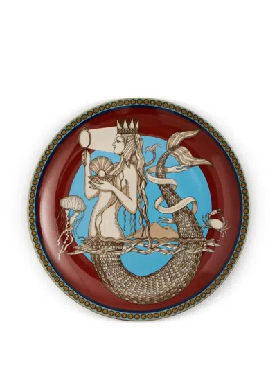 La Doublej Mermaid Decorative Plate In Red