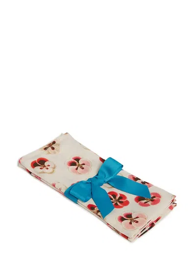 La Doublej Micro-pansy Print Linen Napkins (set Of Two) In Micro Pansy