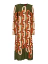 La Doublej La Double J Woman Midi Dress Military Green Size L Viscose In Multi