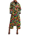 La Doublej Milano Trench Coat In Vines Brown