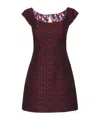 La Doublej Arabesque Mini Dress Pixel Jacquard Blue In Black