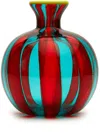 La Doublej Mini Ciccio Glass Vase In Red/turquoise