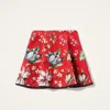 La Doublej Dolce Vida Floral-jacquard Skirt In Red