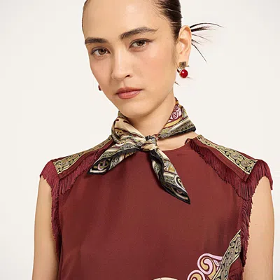 La Doublej Mini Foulard In Kells Placée Light Green