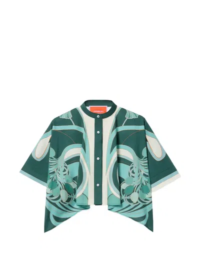 La Doublej Mini Foulard Shirt In Green