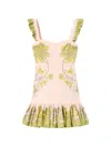 La Doublej Gingerbread Printed Minidress In Pink