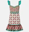 La Doublej Gingerbread Ruffled Printed Mini Dress In Multi