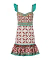 La Doublej Gingerbread Ruffled Printed Mini Dress In Multi