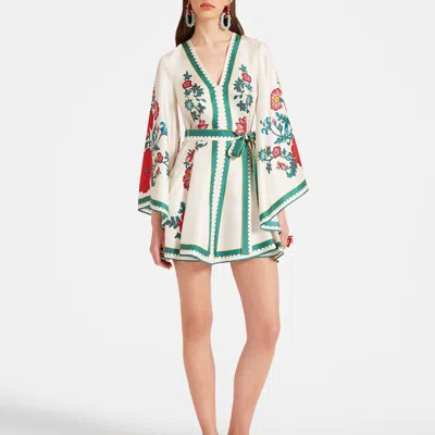La Doublej + Orlebar Brown Magnifico Belted Floral-print Silk-twill Mini Dress In Dragonflower Placée Multicolor