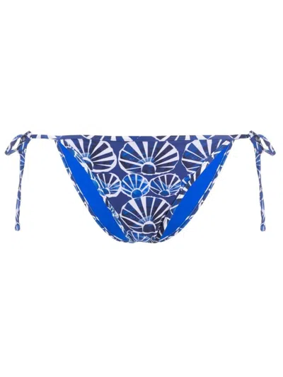 La Doublej Mini Shells Bikini Briefs With Side Lacing In Azure