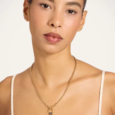 La Doublej Mini Shen Loop Necklace In 24k Gold Plate And Enamel