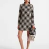 La Doublej Mini Supreme Swing Crochet Dress In Mini Tiles Black