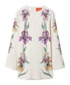 La Doublej Supremes Swing Floral Jersey Minidress In Ivory