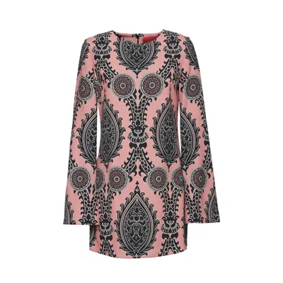 La Doublej Mini Supremes Swing Printed Satin Minidress In Oltrarno Pink