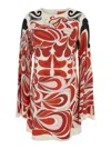 La Doublej Icon Supremes Printed Crepe Mini Dress In Red