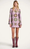 La Doublej Supremes Swing Silk Twill Mini Dress Dusty Pink In Purple