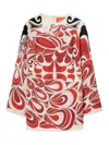 La Doublej Mini Supremes Printed Satin Minidress In Red