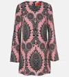 La Doublej Mini Supremes Swing Printed Satin Minidress In Pink