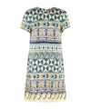 La Doublej Mini Swing A-line Silk Dress In Multicolor
