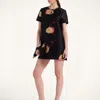La Doublej Mini Swing Dress In Derby Black