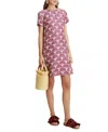 La Doublej Printed Silk-twill Mini Dress In Fans Purple