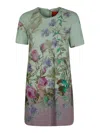 La Doublej Floral-print Mini Dress In Green