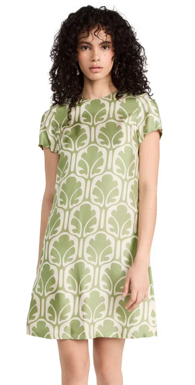 La Doublej Mini Swing Shift Dress In Green