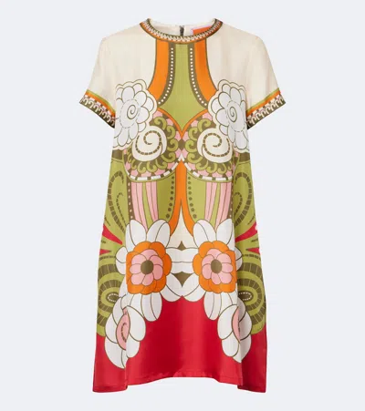 La Doublej Mini Swing Printed Silk Minidress In Multi