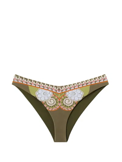 La Doublej Mirage Bikini Bottoms Placée In Green