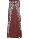 La Doublej Sleek Satin Maxi Skirt In Brown