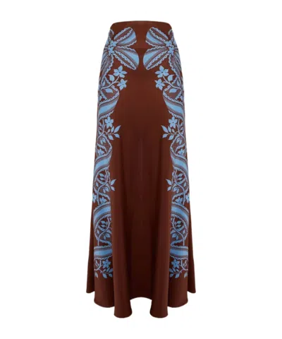 La Doublej Mix-print Midi Skirt In Multi