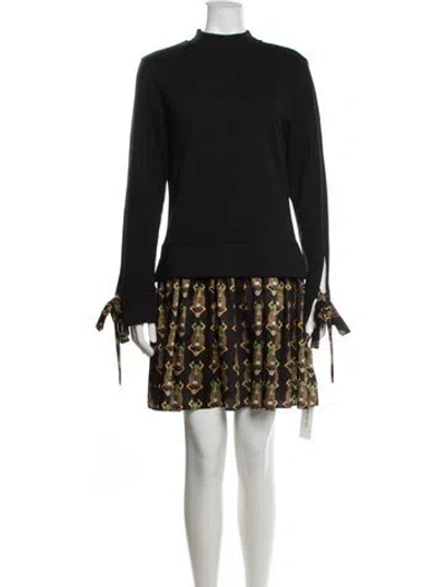 Pre-owned La Doublej Mock Neck Mini Dress In Black