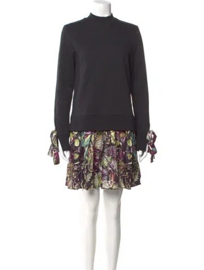 Pre-owned La Doublej Mock Neck Mini Dress In Multi