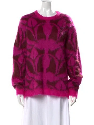 Pre-owned La Doublej Mohair Floral Print Sweater In Purple
