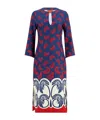 La Doublej Monogram-pattern Midi Dress In Blue