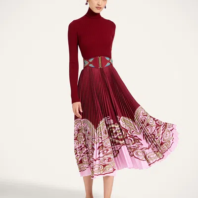 La Doublej Moondance Knit Dress In Kells Placée Burgundy