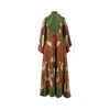 La Doublej Magnifico Printed Silk Twill Maxi Dress In Multicolor