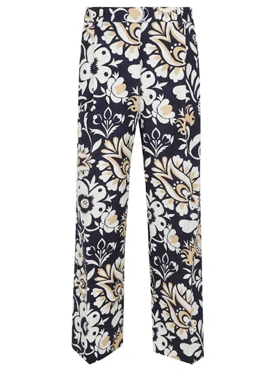 LA DOUBLEJ MULTICOLOR COTTON BLEND TROUSERS