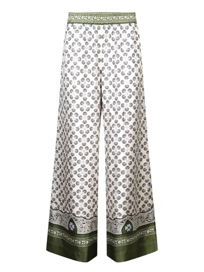 LA DOUBLEJ MULTICOLOR GREEN PALAZZO PANTS