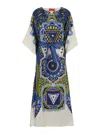 La Doublej Multicolor Kaftan With Belted Waist And All-over Graphic Print