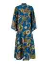 La Doublej Multicolor Long Dress With All-over Floral Printed Motif In Silk Woman In Multicolor