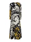 La Doublej Multicolor Long Dress With All-over Graphic Print In Multicolor