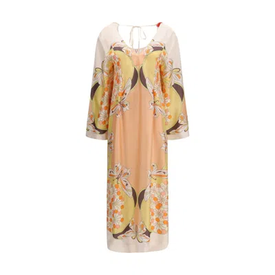 La Doublej Multicolor Silk Casual Dress In Animal Print