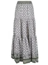 La Doublej La Double J Multicolor Tiered Maxi Skirt With Floral Pattern