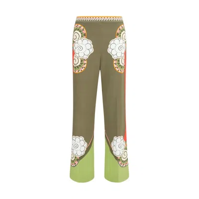 La Doublej Multicolor Viscose Casual Pants