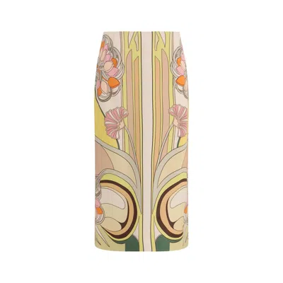 La Doublej Multicolor Viscose Long Skirt