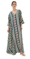 La Doublej Muumuu Geometric Silk Dress In Casareale Small