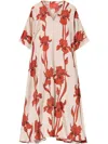 La Doublej La Double J Muumuu Printed Silk-satin Maxi Dress In Multi