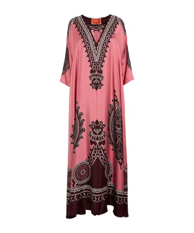 LA DOUBLEJ LA DOUBLEJ EMBROIDERED V NECK DRESS