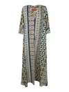 La Doublej Muumuu Geometric Silk Dress In Multicolour
